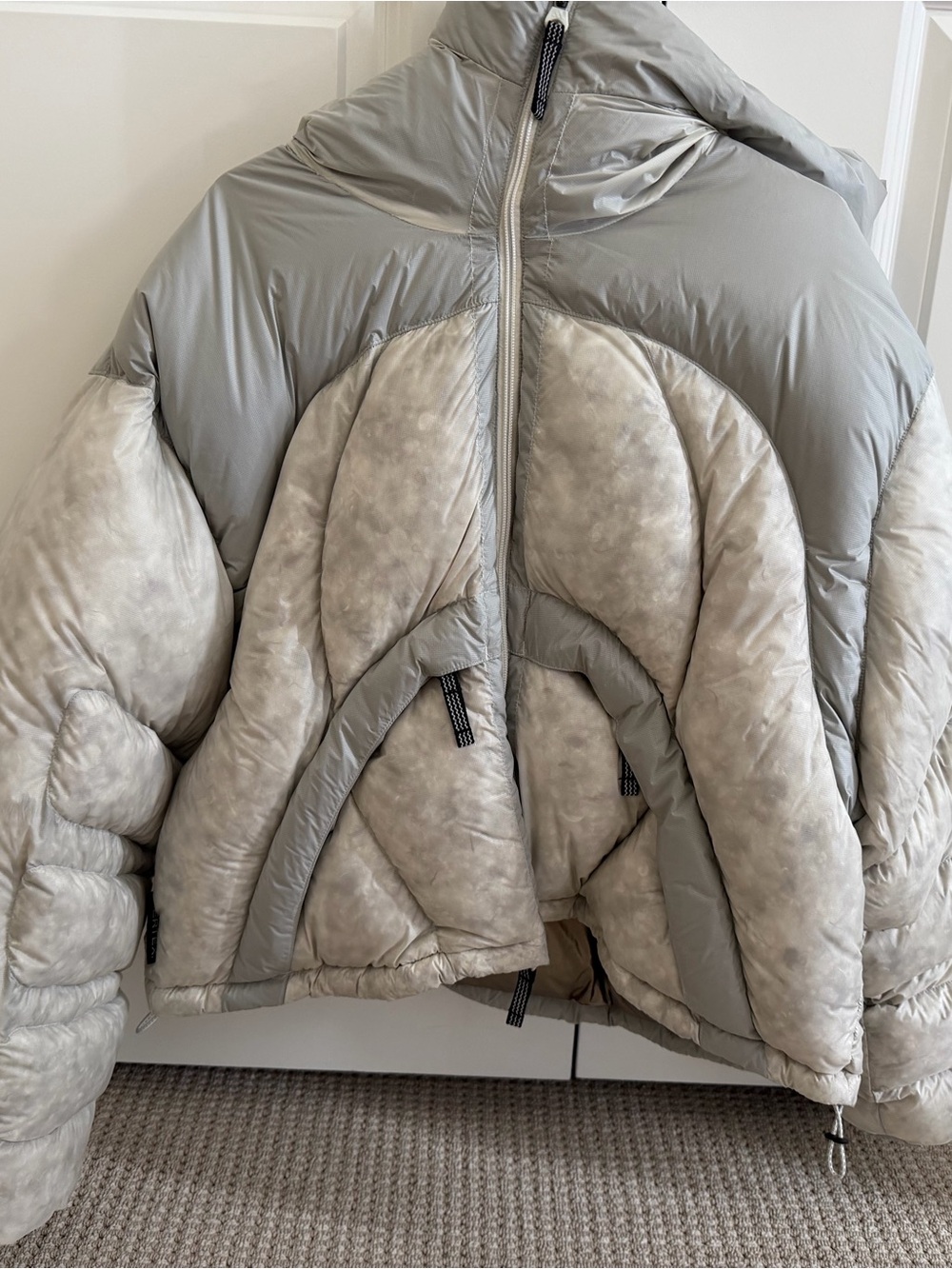 adidas Light Gray Quilted Puffer Jacket Adult Small